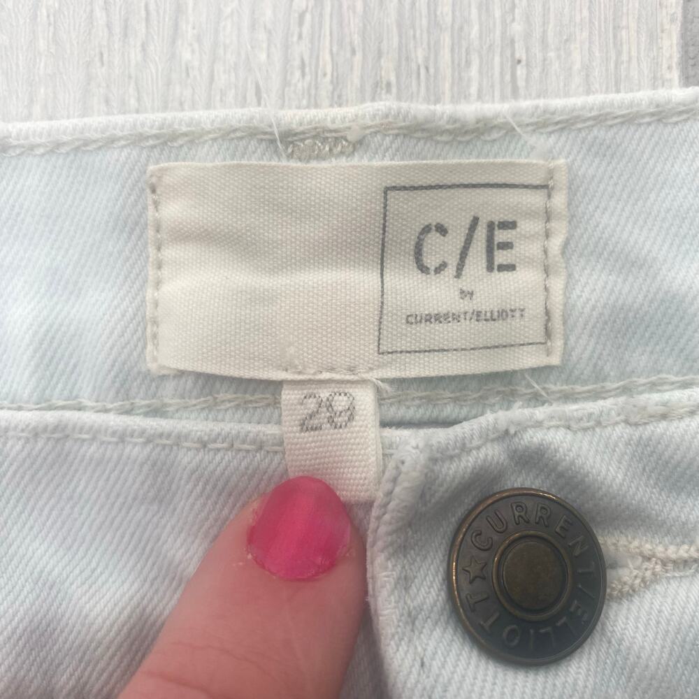 Current Elliott Women's Light Blue Distressed Busted Knee Straight Jeans Size 29 - Picture 3 of 13